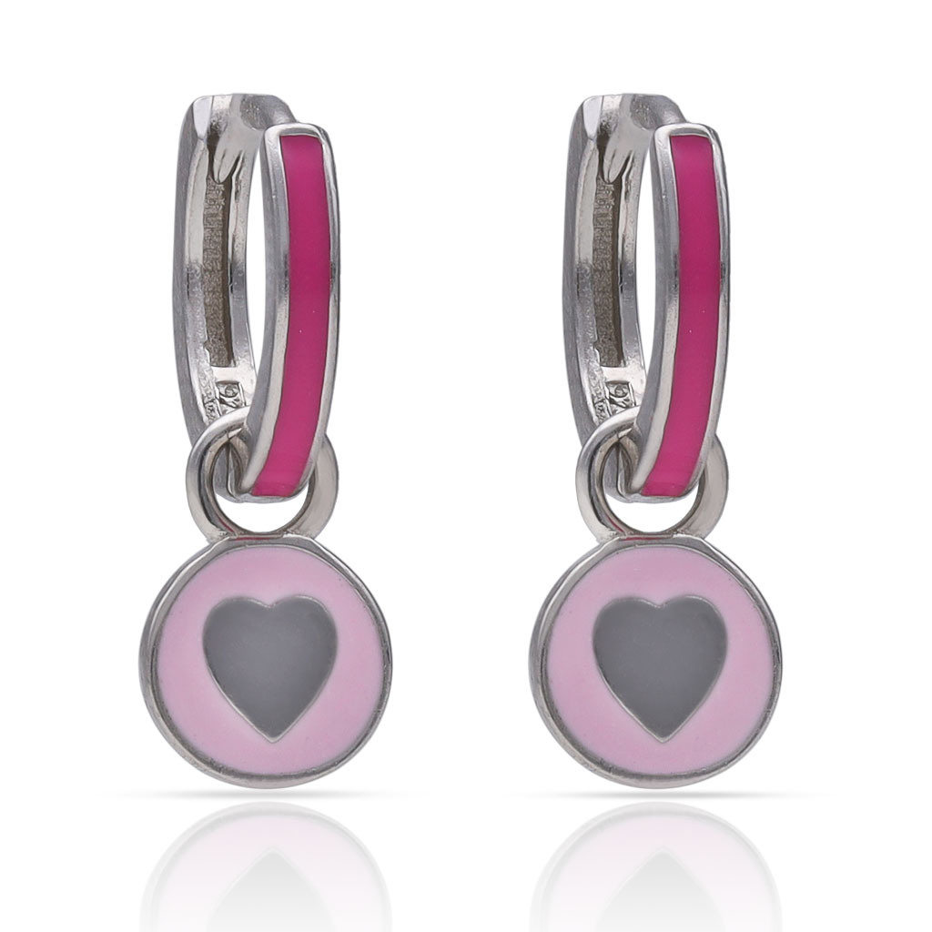 AROS PLATA 925MM CORAZON + ESMALTE - 8MM