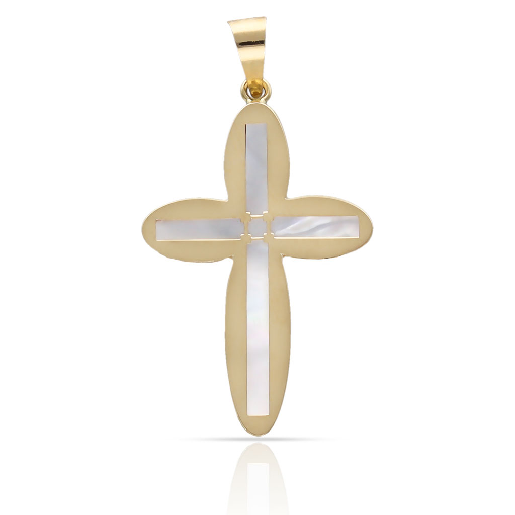 CRUZ ORO 18KL NACAR - 15x22MM