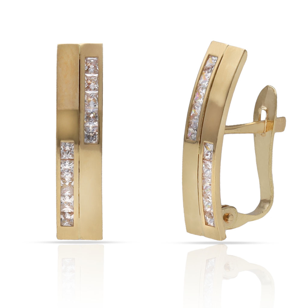 PENDIENTES ORO 18KL CIRCONITAS - 4x17MM