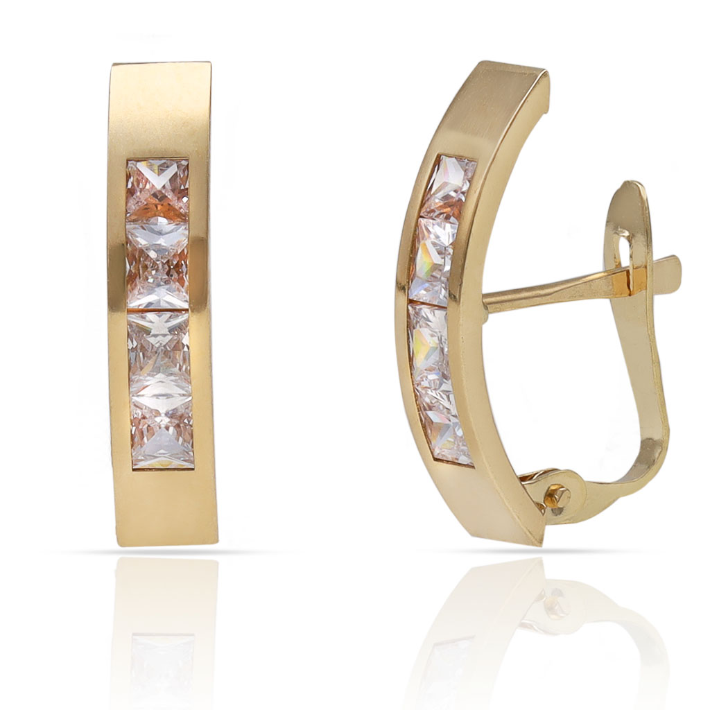 PENDIENTES ORO 18KL CIRCONITAS - 4x18MM