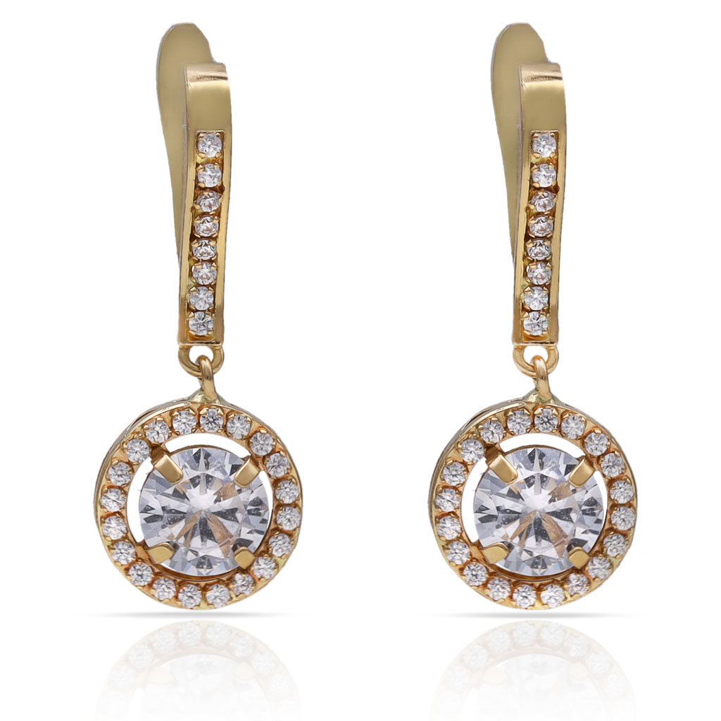 PENDIENTES ORO 18KL CIRCONITAS - 9x23MM