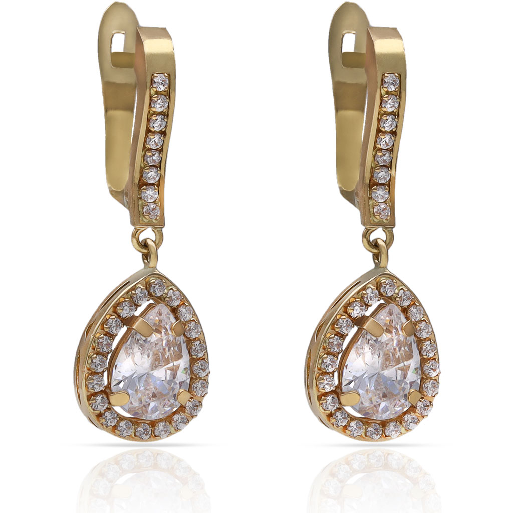 PENDIENTES ORO 18KL CIRCONITAS - 8x24MM