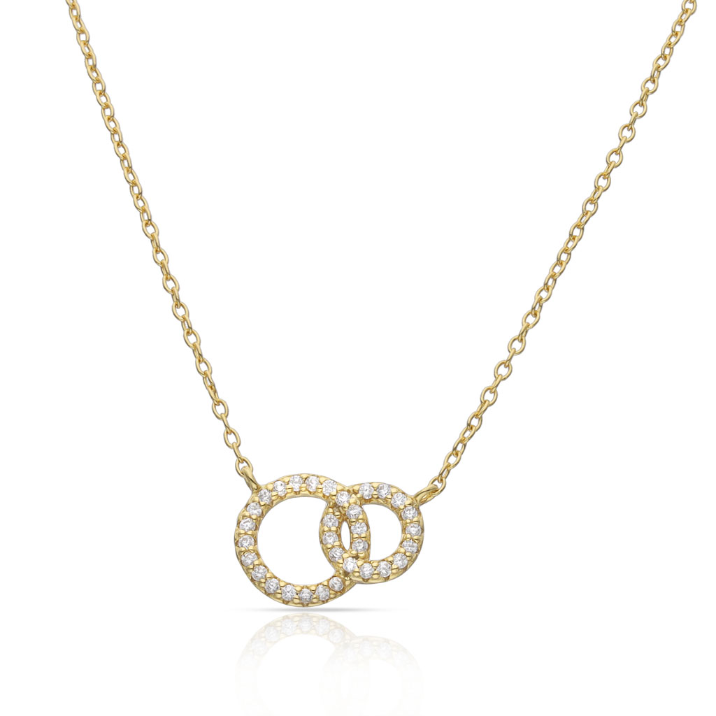 GARGANTILLA PLATA CHAPADA EN ORO ALIANZAS CIRCONITAS