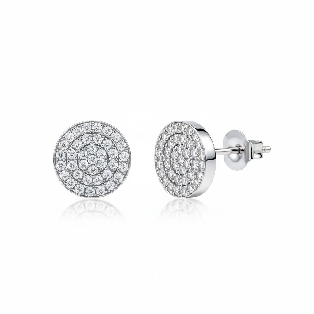 PENDIENTES ORO BLANCO 18KL DIAMANTES - STOCK