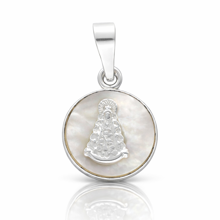 MEDALLA PLATA 925MM V. DEL ROCIO + NACAR - 12MM