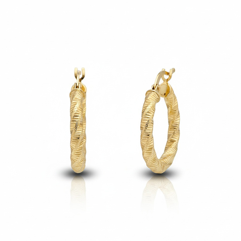 AROS ORO 18KL RIZADOS - 16MM