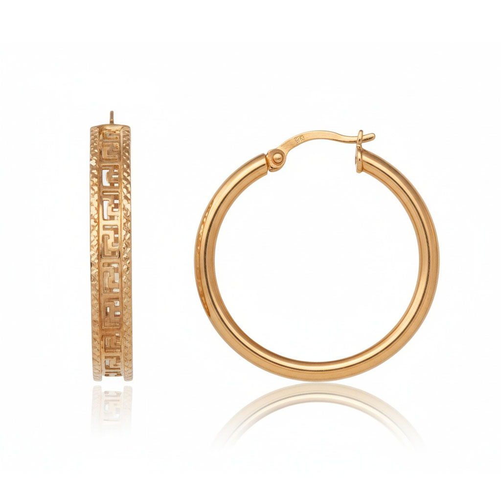 AROS ORO 18KL GRECA  -25MM