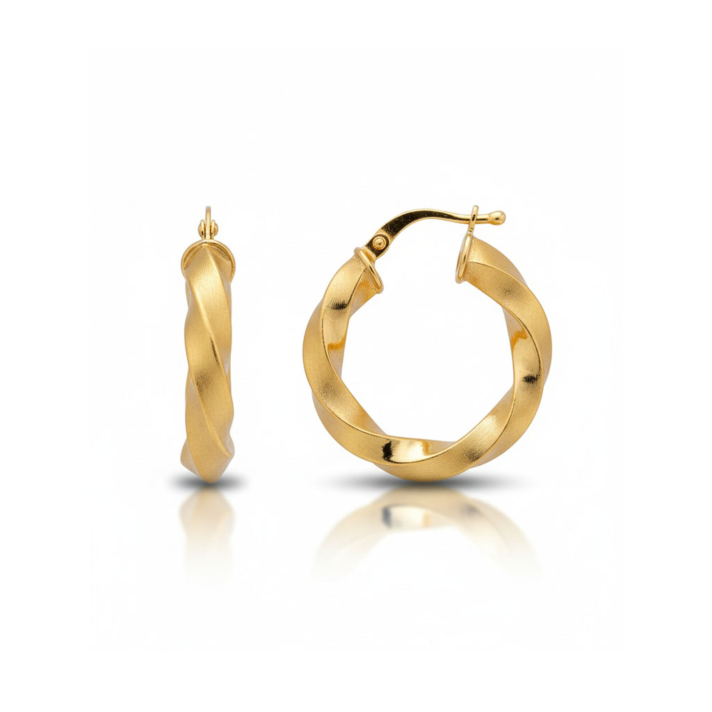 AROS ORO 18KL RIZADOS - 17MM