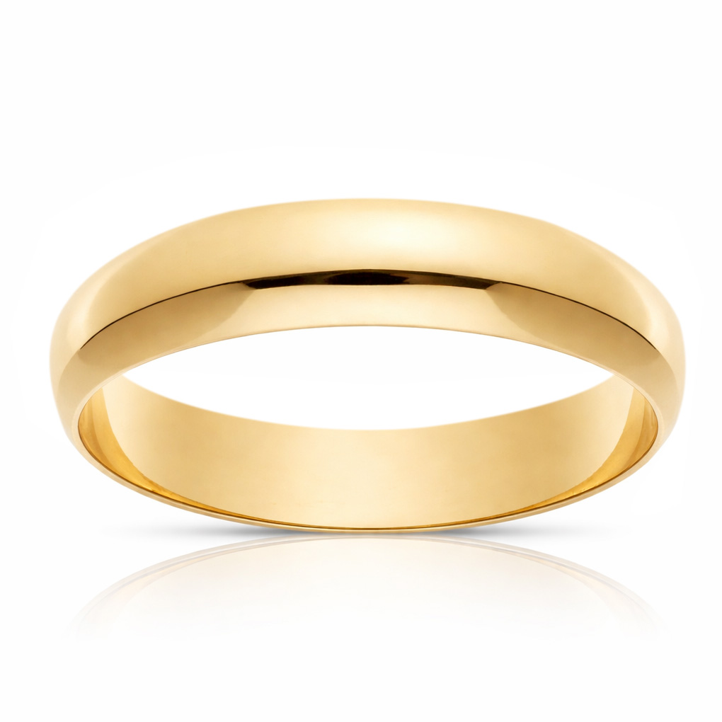 ALIANZA ORO 18KL LISA MEDIA CAÑA - 4MM