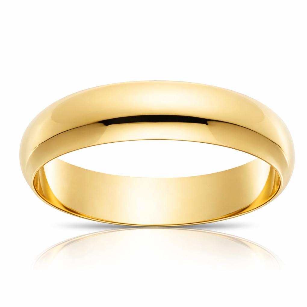 ALIANZA ORO 18KL LISA MEDIA CAÑA - 5MM