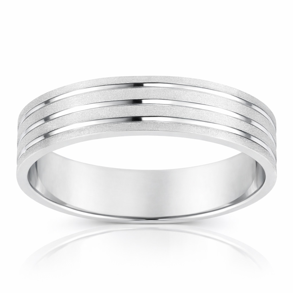 ALIANZA ORO BLANCO 18KL TALLLADA - 5MM
