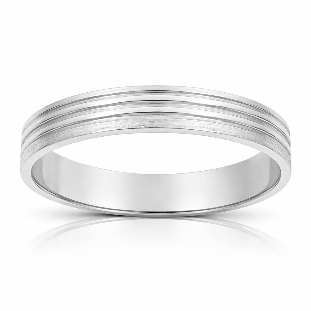 ALIANZA ORO BLANCO 18KL TALLADA - 4MM