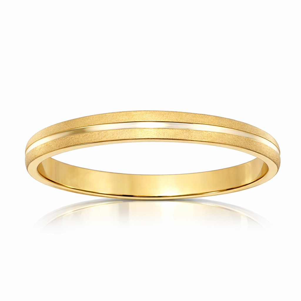 ALIANZA ORO 18KL TALLADA MATE-BRILLO - 3MM