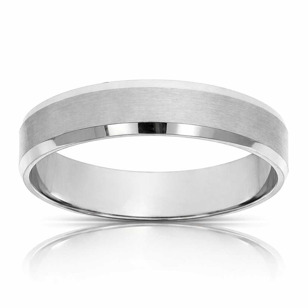 ALIANZA ORO BLANCO 18KL MATE-BRILLO - 5MM