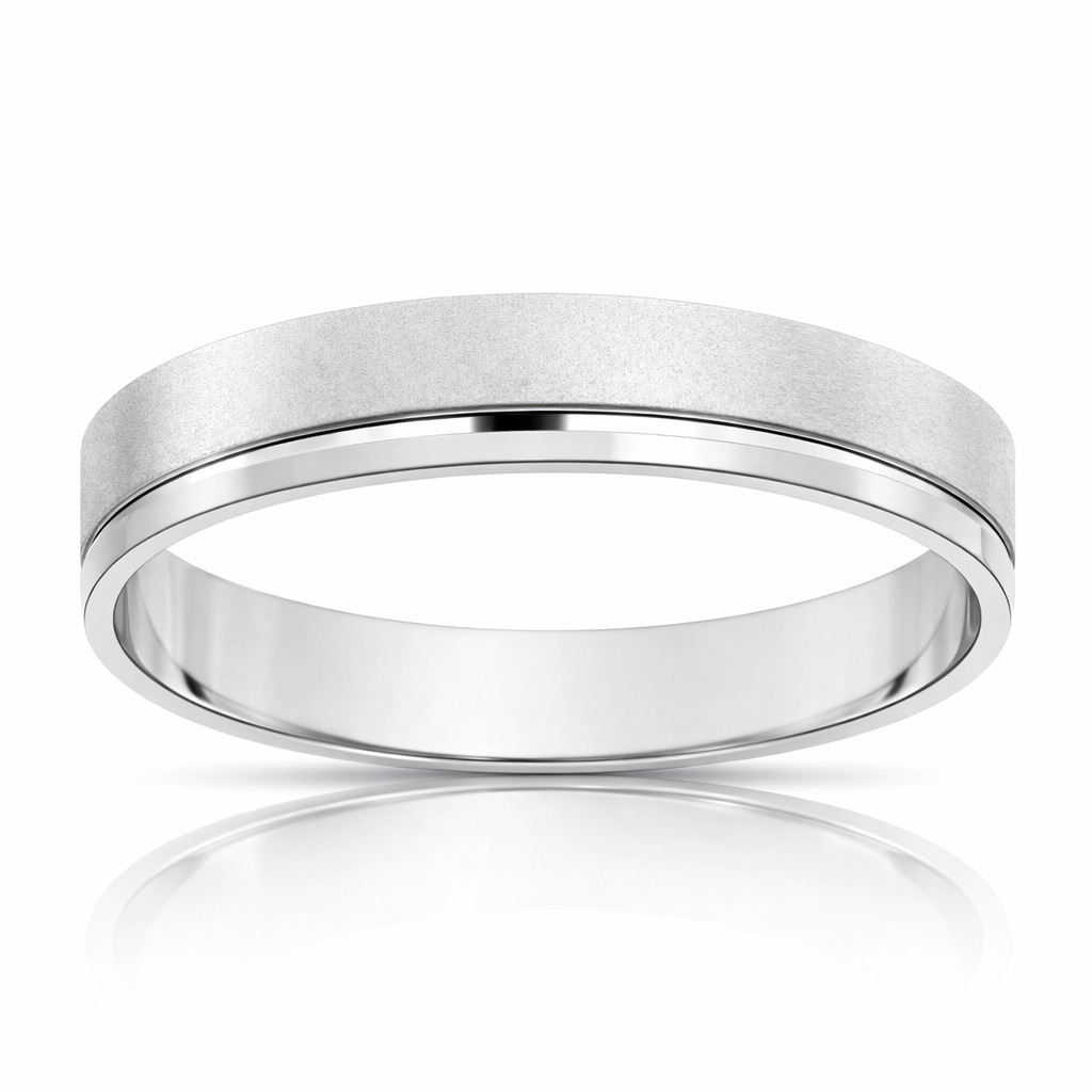 ALIANZA ORO BLANCO 18KL MATE-BRILLO -5MM