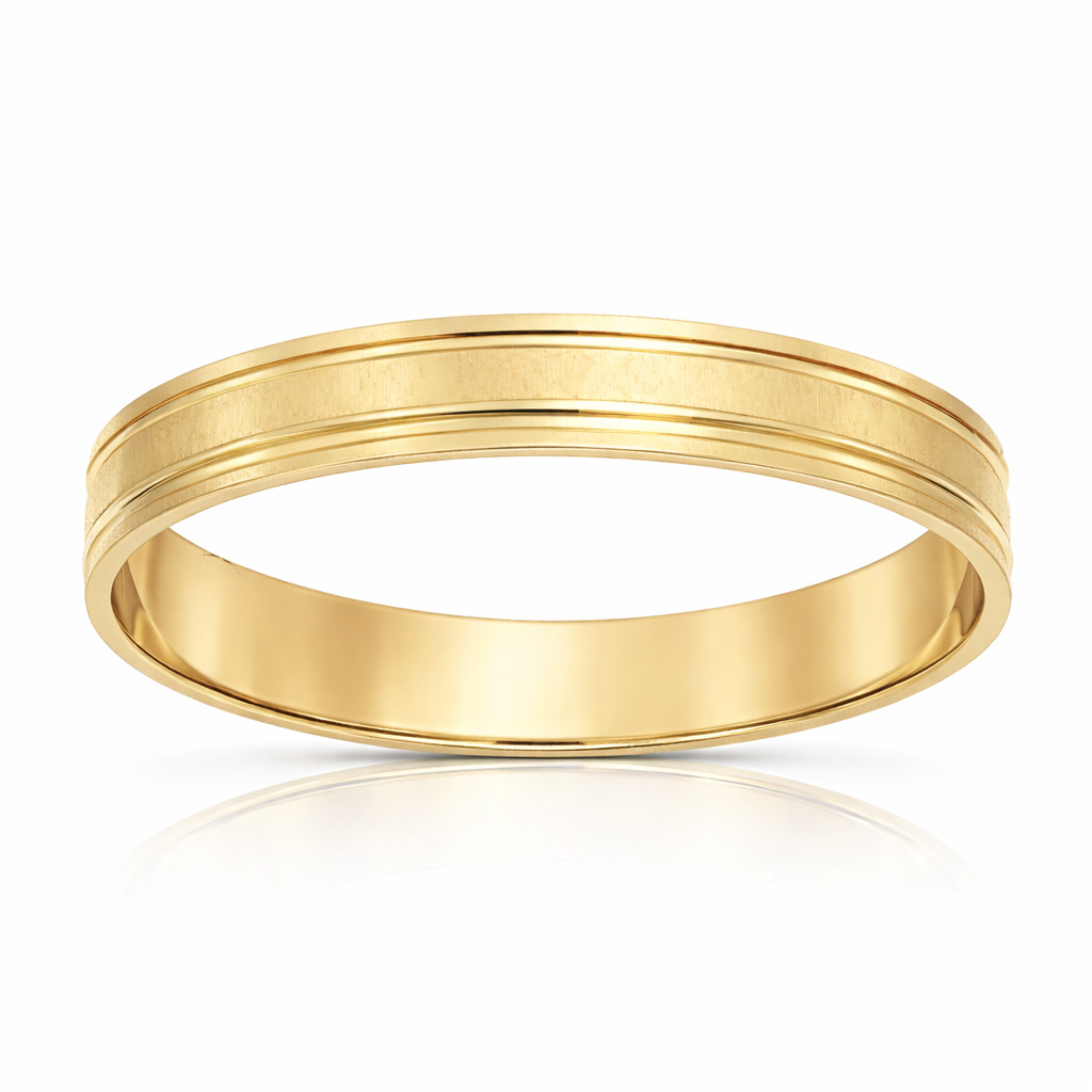 ALIANZA ORO 18KL MATE - BRILLO - 3.50MM