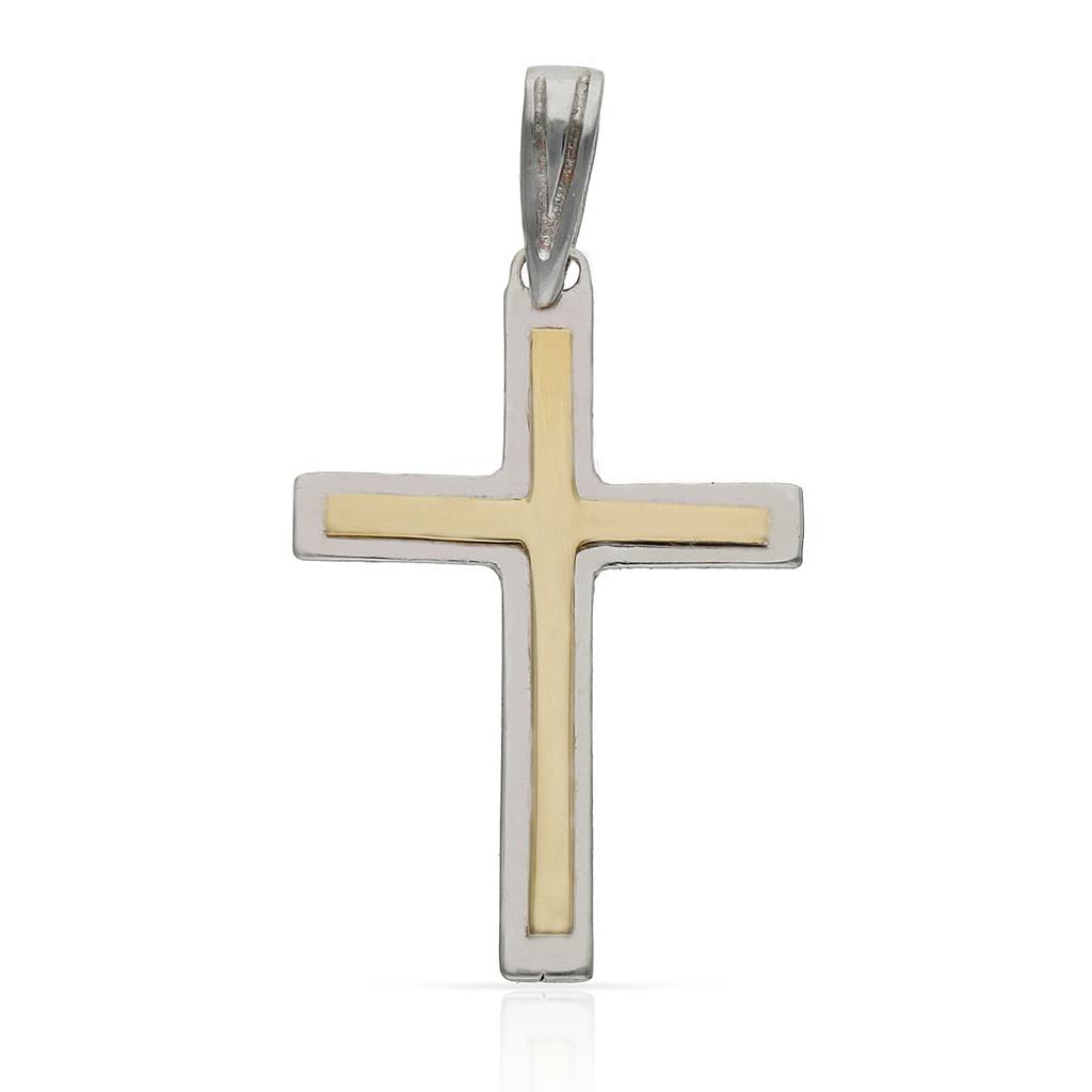 CRUZ ORO 18KL BICOLOR - 18X27MM