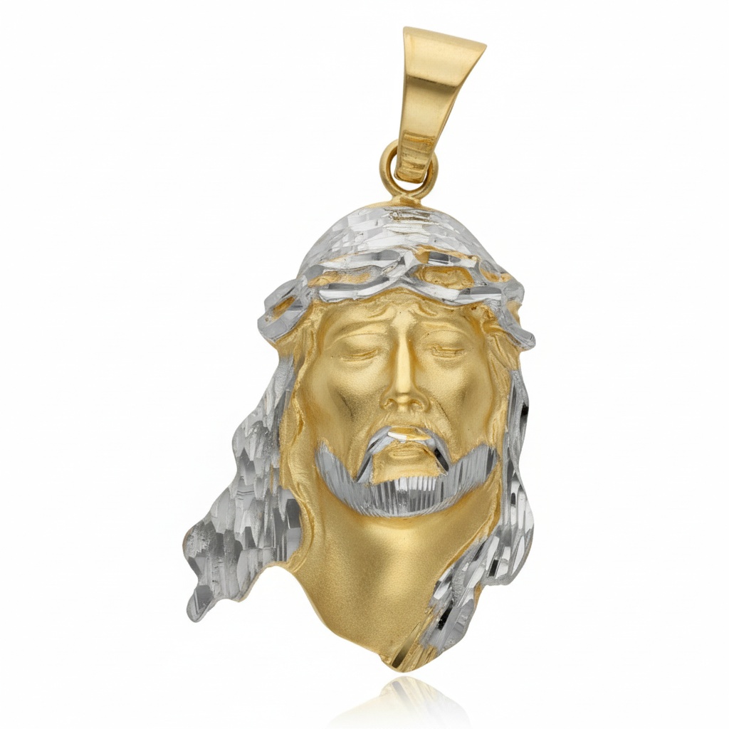CABEZA ORO 18KL CRISTO BICOLOR - 23x34MM