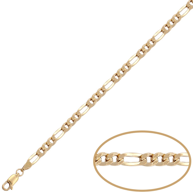 CADENA ORO 18KL HUECA 3x1 - 4MM