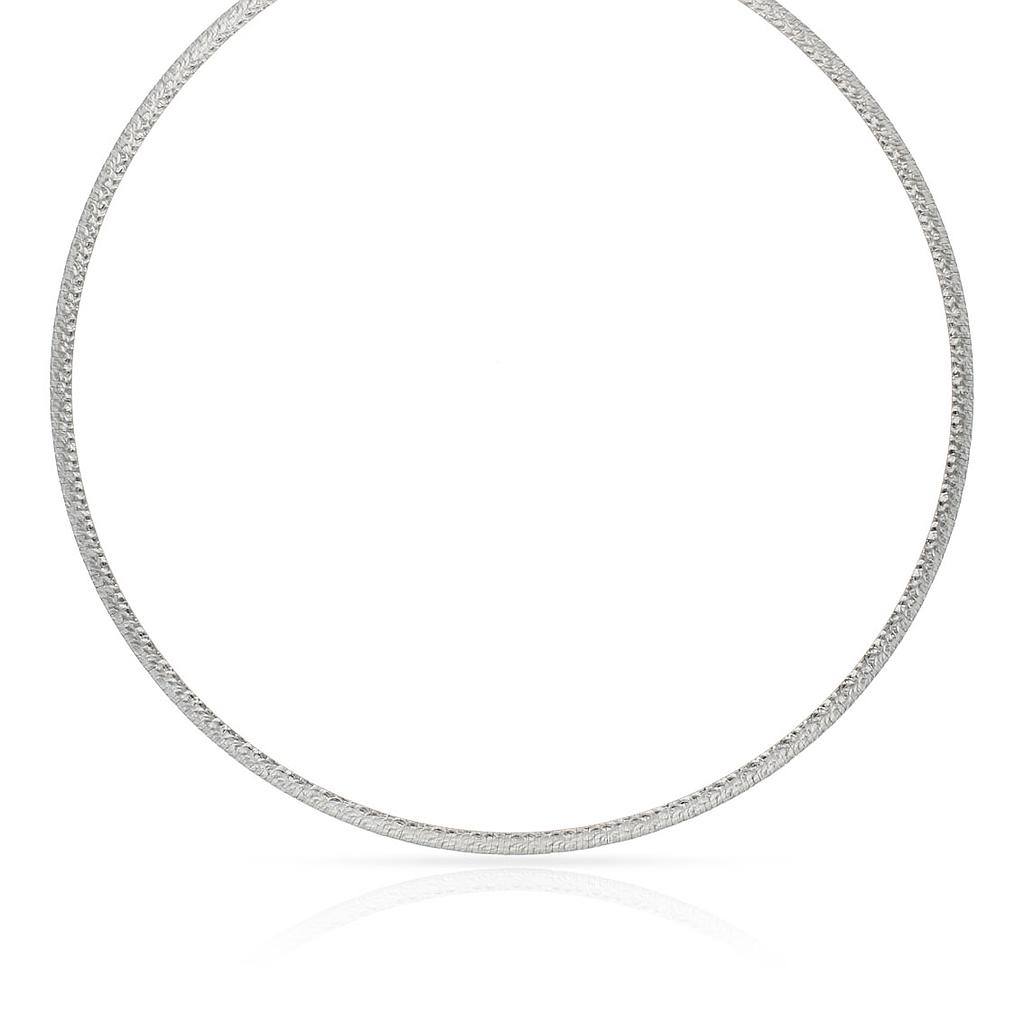 COLLAR ORO 18KL TALLADO BLANCO 4MM