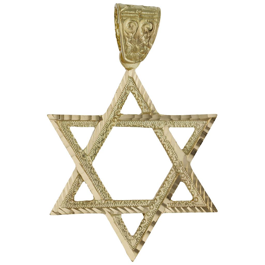 COLGANTE ORO 18KL ESTRELLA DE DAVID - 39X49MM