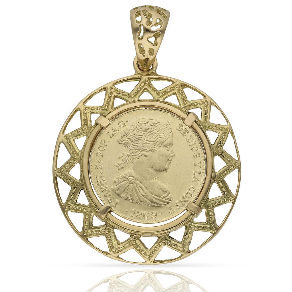 COLGANTE ORO 18KL MONEDA - 20MM