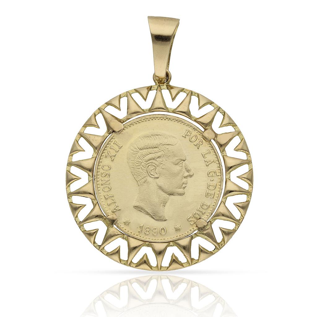 COLGANTE ORO 18KL MONEDA - 20MM