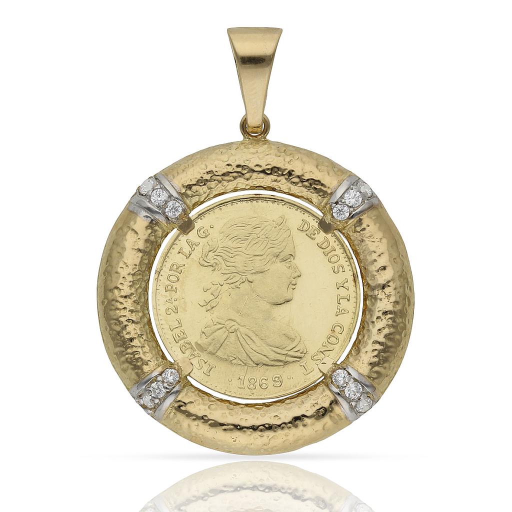 COLGANTE ORO 18KL MONEDA - 20MM