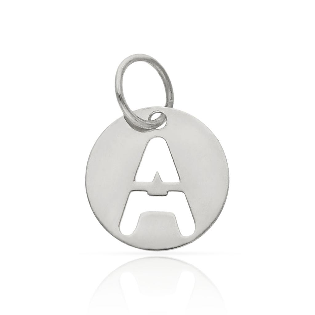 COLGANTE ORO BLANCO 18KL LETRA CALADA - 10MM