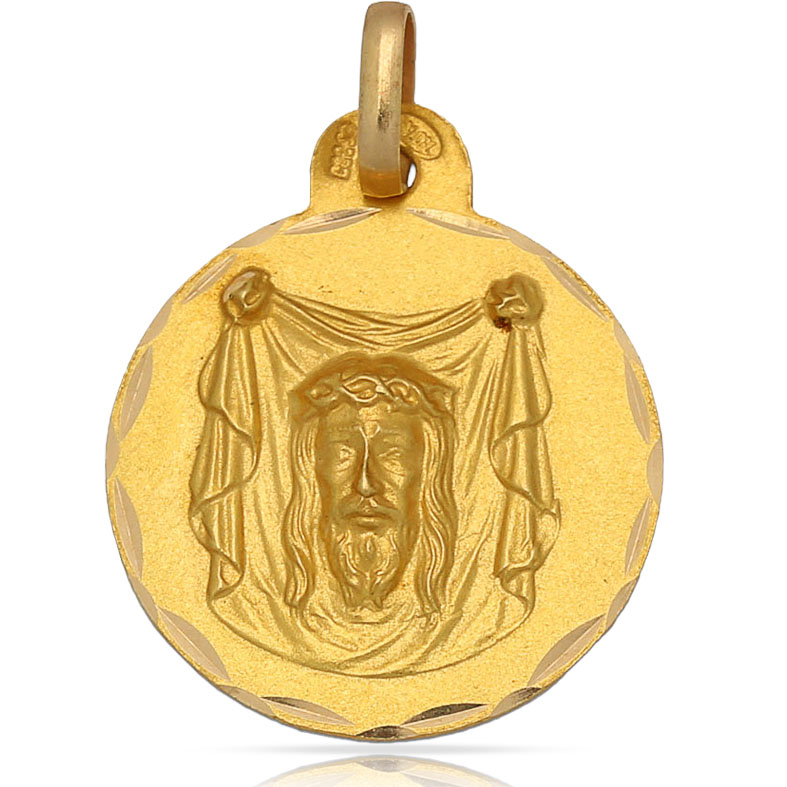MEDALLA ORO 18KL SANTA FAZ - 19MM