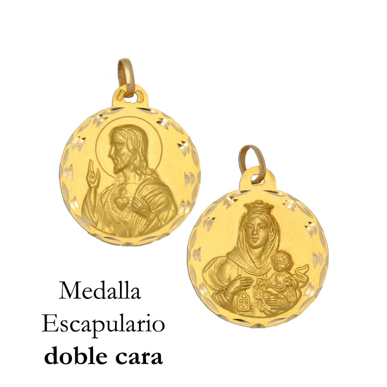 MEDALLA ORO 18KL ESCAPULARIO - 14MM