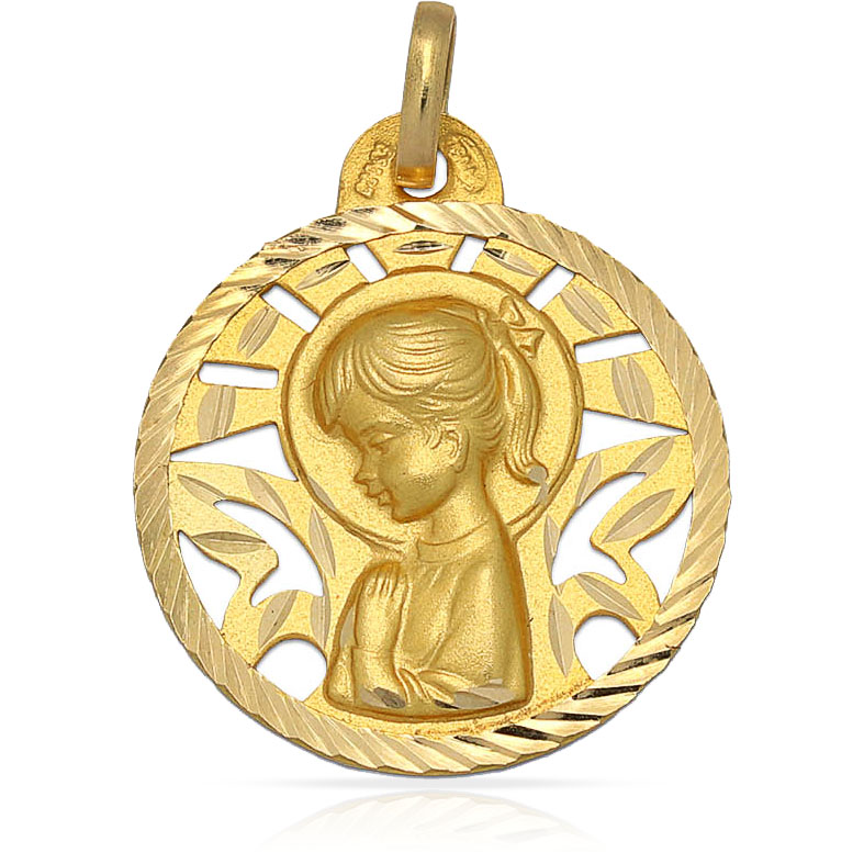 MEDALLA ORO 18KL V. NIÑA - 20 MM