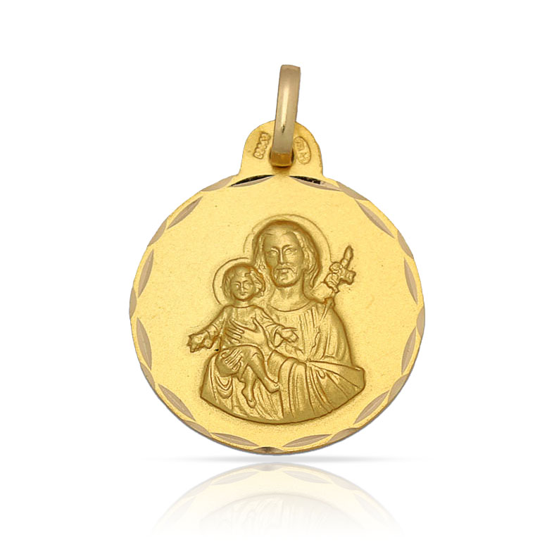 MEDALLA ORO 18KL SAN JOSE - 17MM