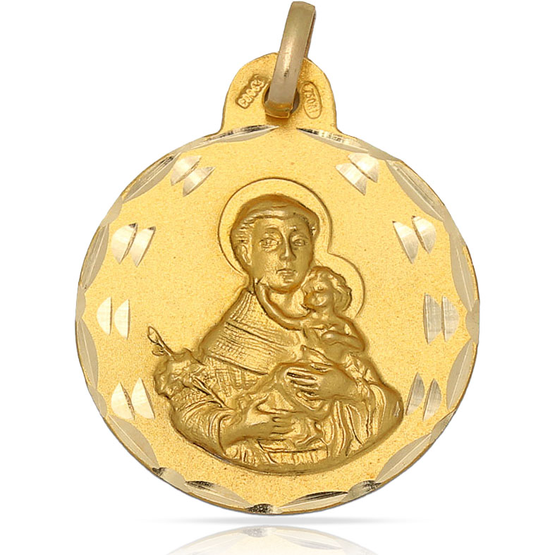 MEDALLA ORO 18KL SAN ANTONIO - 22MM