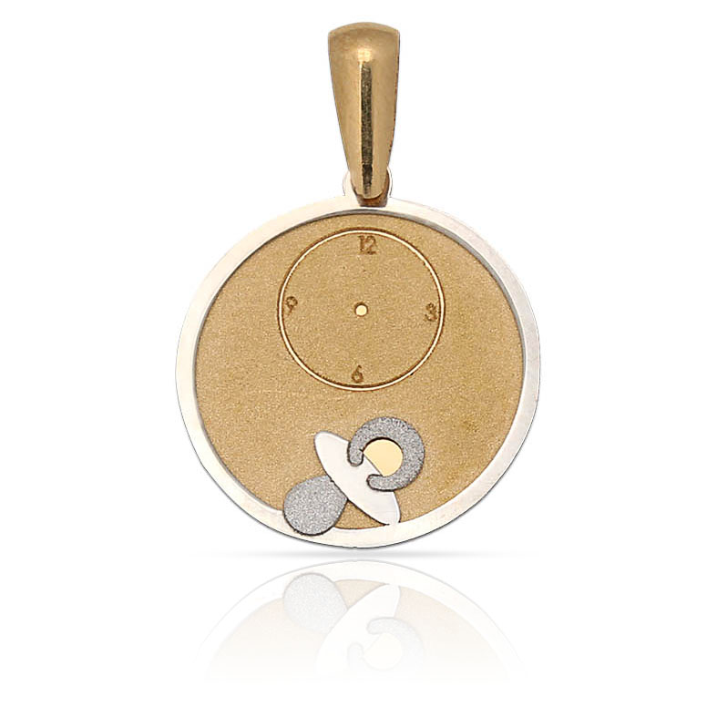 MEDALLA ORO 18KL CHUPETE Y RELOJ - 15MM