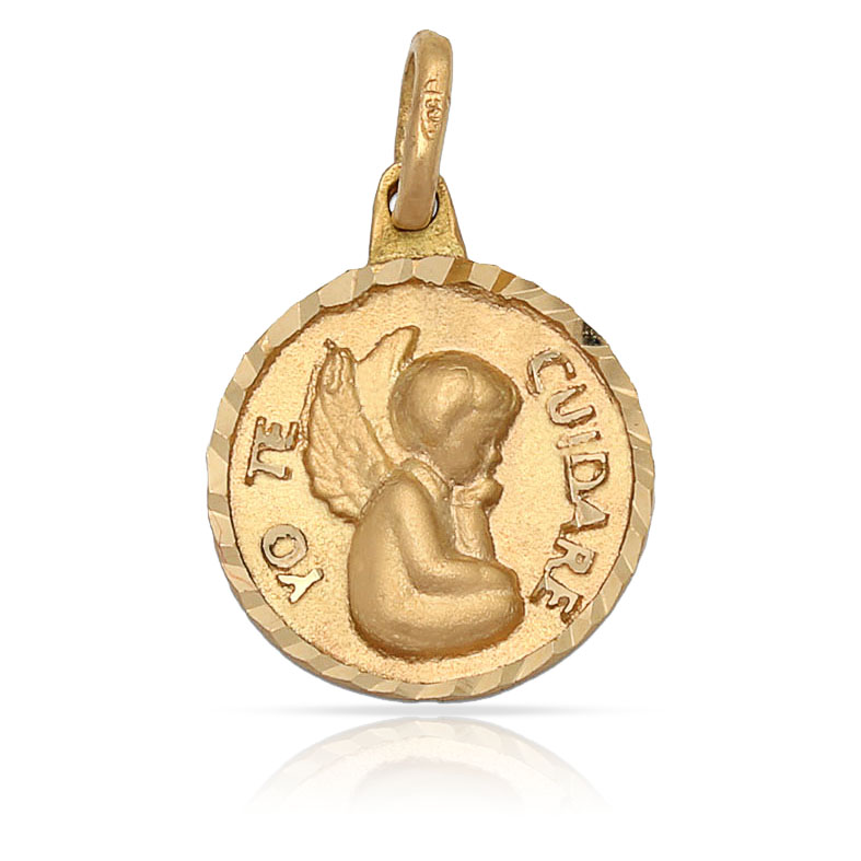 MEDALLA ORO 18KL "YO TE CUIDARE" - 16MM