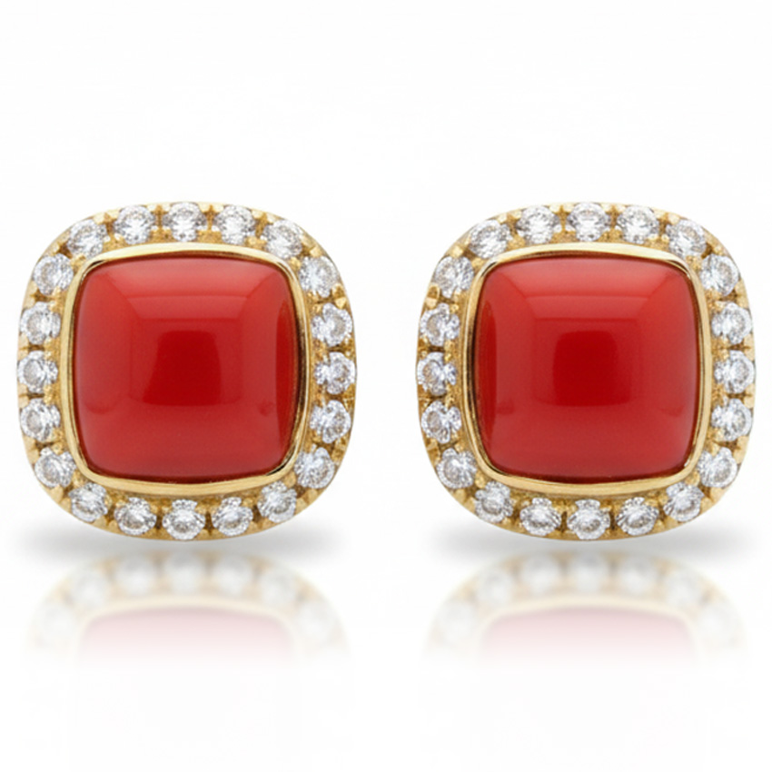 PENDIENTES ORO 18KL CORAL FINO