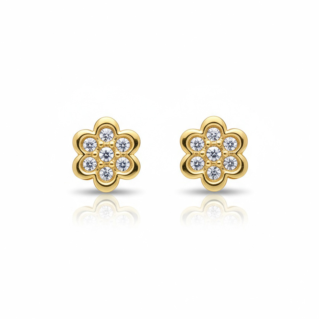 PENDIENTES ORO 18KL FLOR