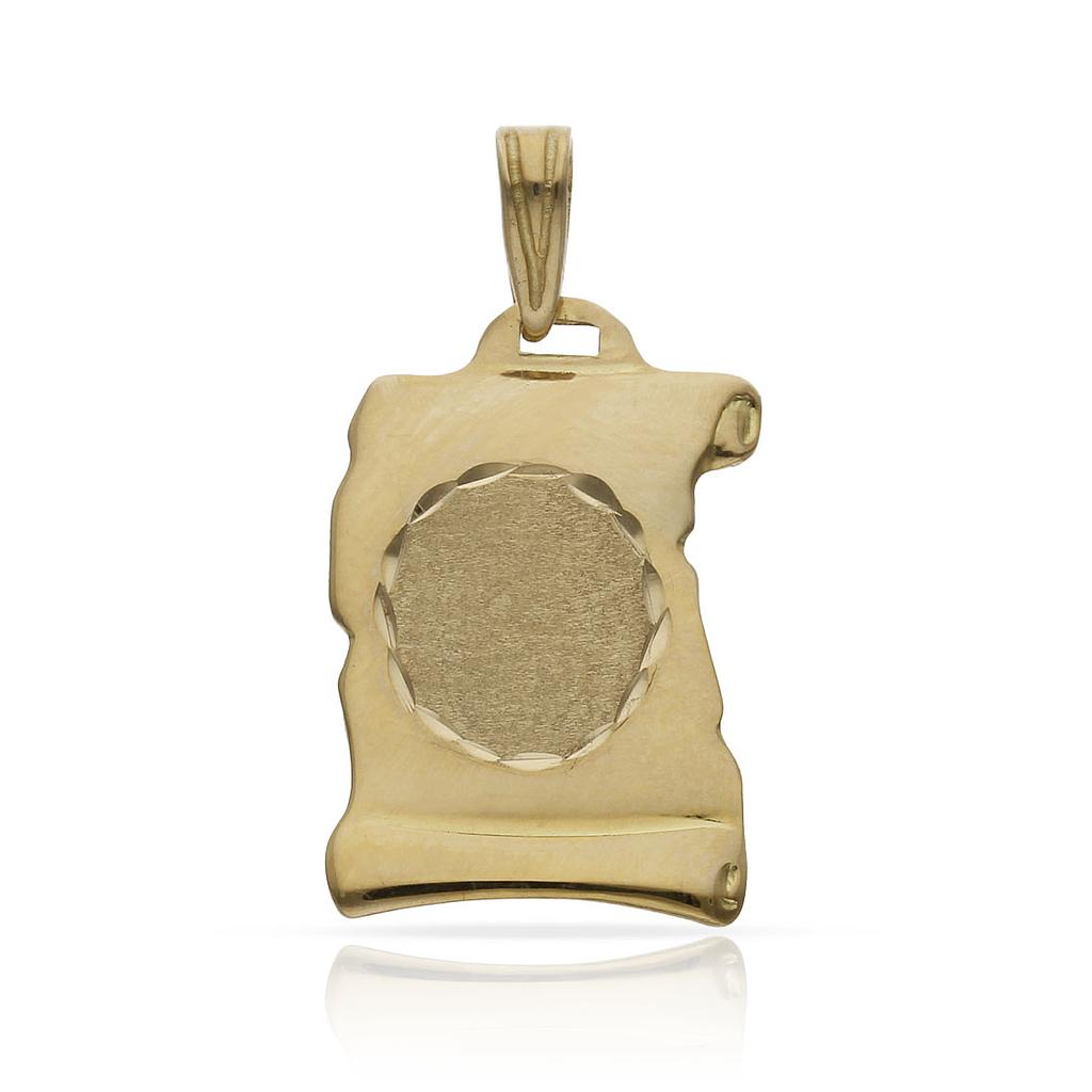 PLACA ORO 18KL PERGAMINO - 18x25MM