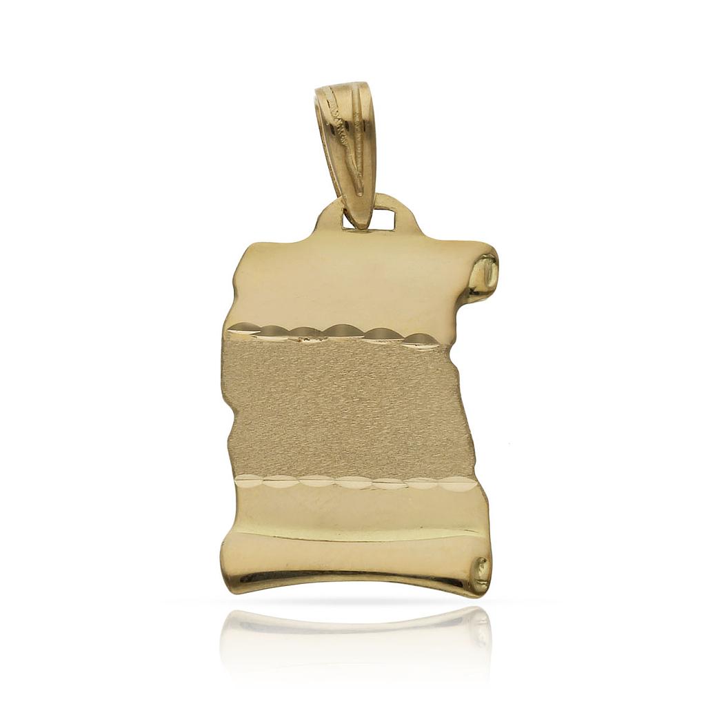PLACA ORO 18KL PERGAMINO - 16X23MM