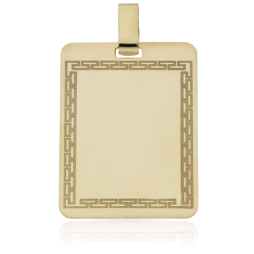 PLACA ORO 18KL CON GRECA - 26X35MM