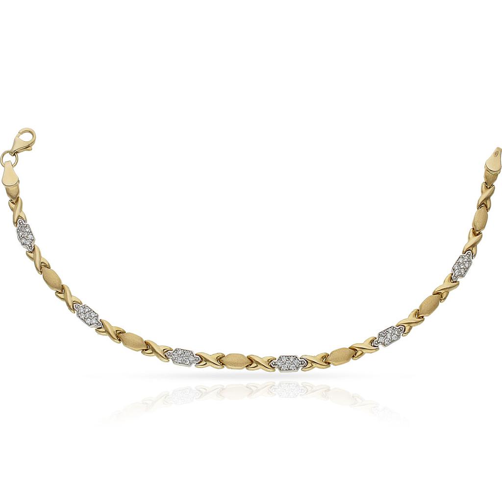 PULSERA ORO 18KL BICOLOR CIRCONITAS ** AGOTADO TEMPORALMENTE**