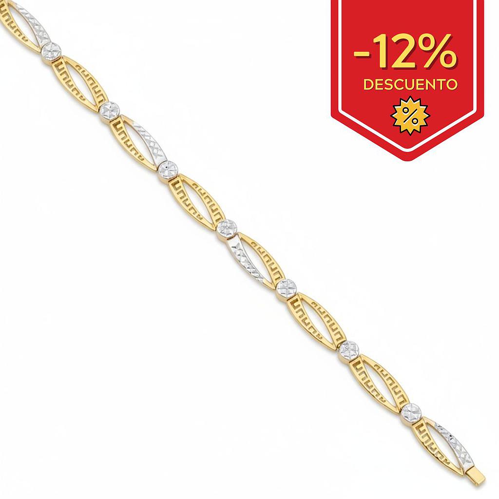 PULSERA ORO 18KL BICOLOR TALLADA