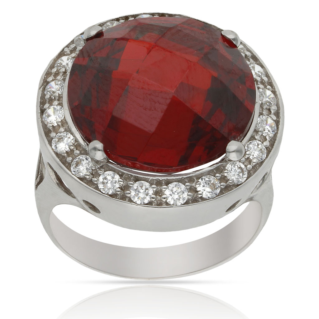 SORTIJA ORO BLANCO 18KL - PIEDRA PAPARAYA