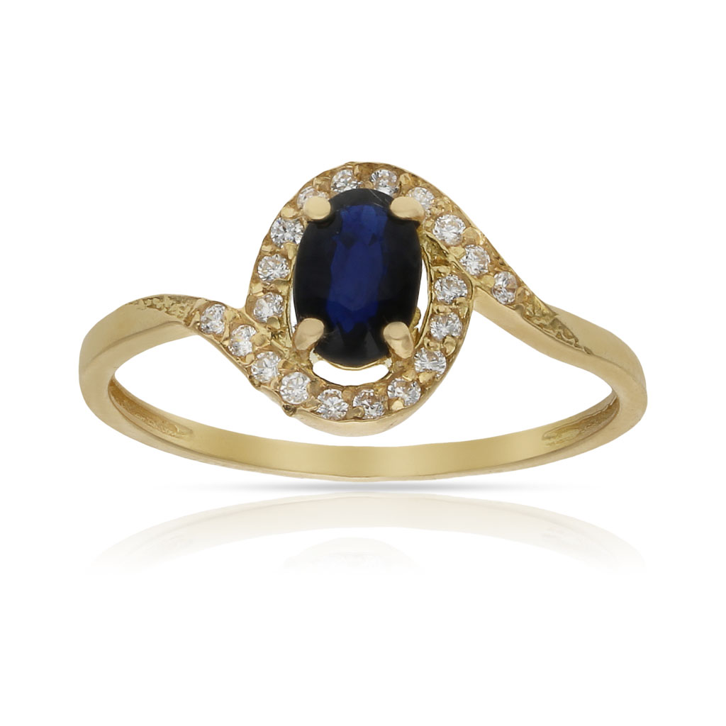 SORTIJA ORO 18KL ZAFIRO FINO CIRCONITAS