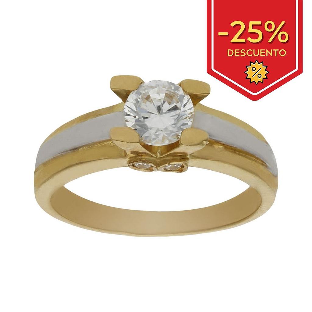 SORTIJA ORO 18KL BICOLOR CIRCONITA