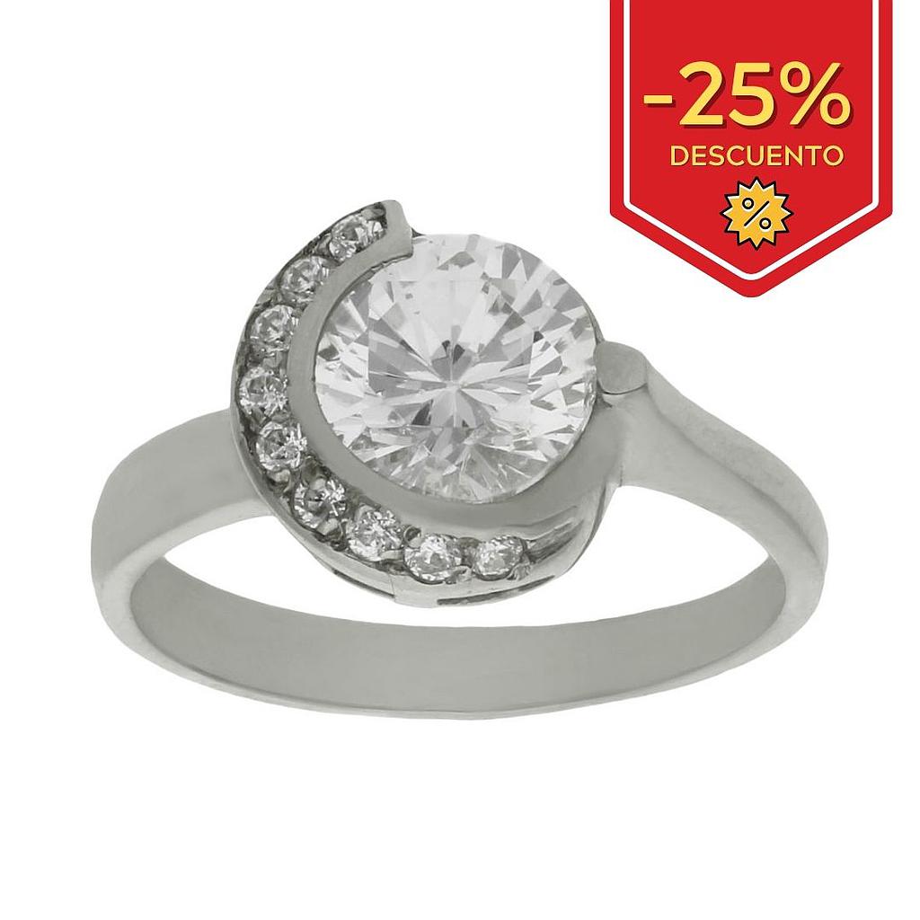 SORTIJA ORO BLANCO 18KL CIRCONITAS