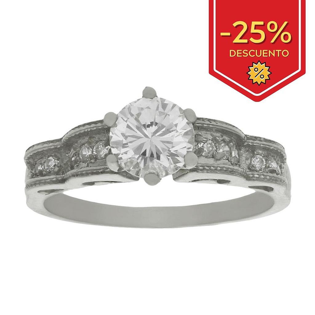 SORTIJA ORO BLANCO 18KL CIRCONITAS