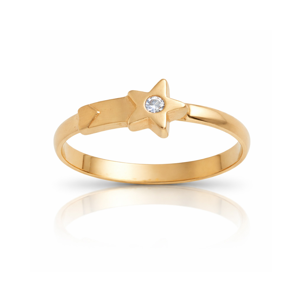 SORTIJA ORO 18KL CIRCONITA ESTRELLA