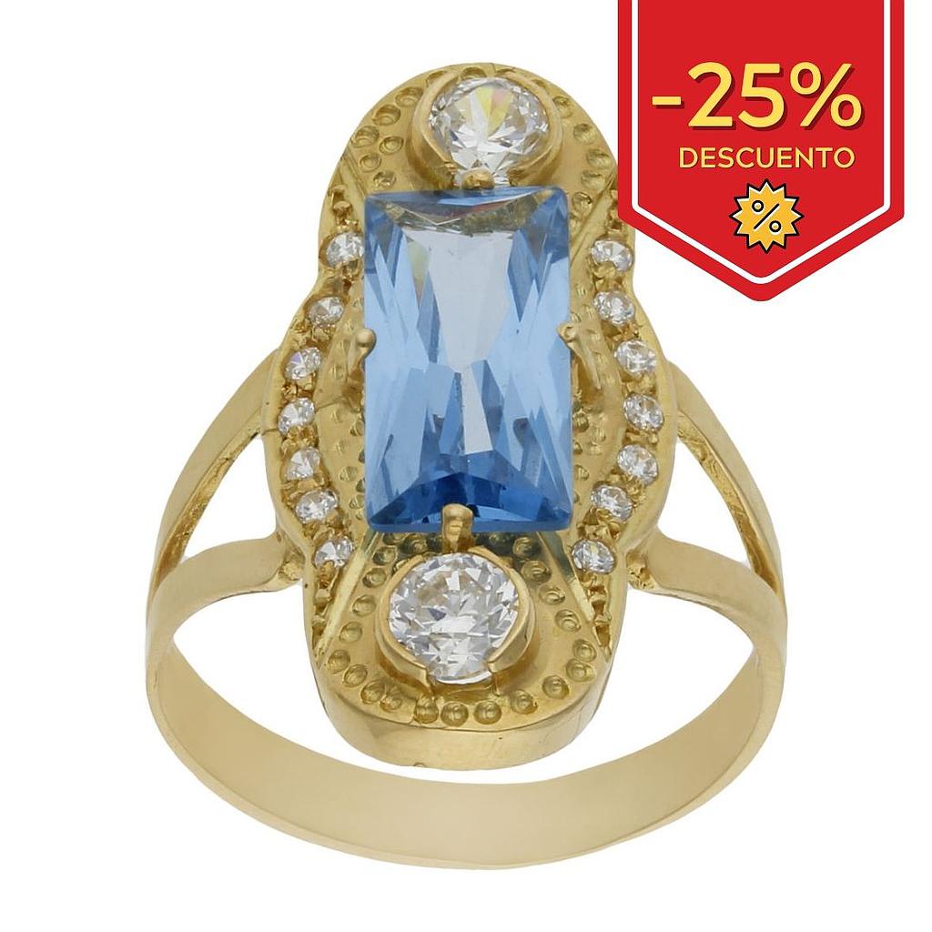 SORTIJA ORO 18KL LANZADERA CIRCONITAS